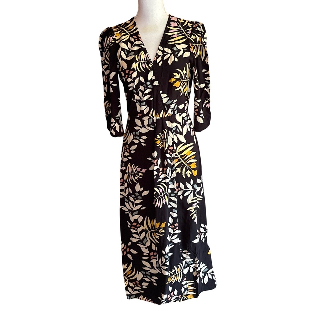Ba&sh Lady Dress Black Floral, size XS, wrap dress, Parisian chic, feminine